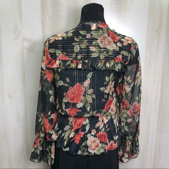 New Chelsea & Violet Sheer Blouse With Tassels - Picture 5 of 8